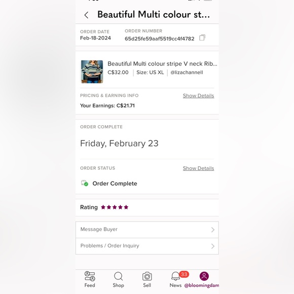 NWT Multi colour stripe V neck Ribbed sweater with Grommet &Lace front bohemian - Picture 12 of 13